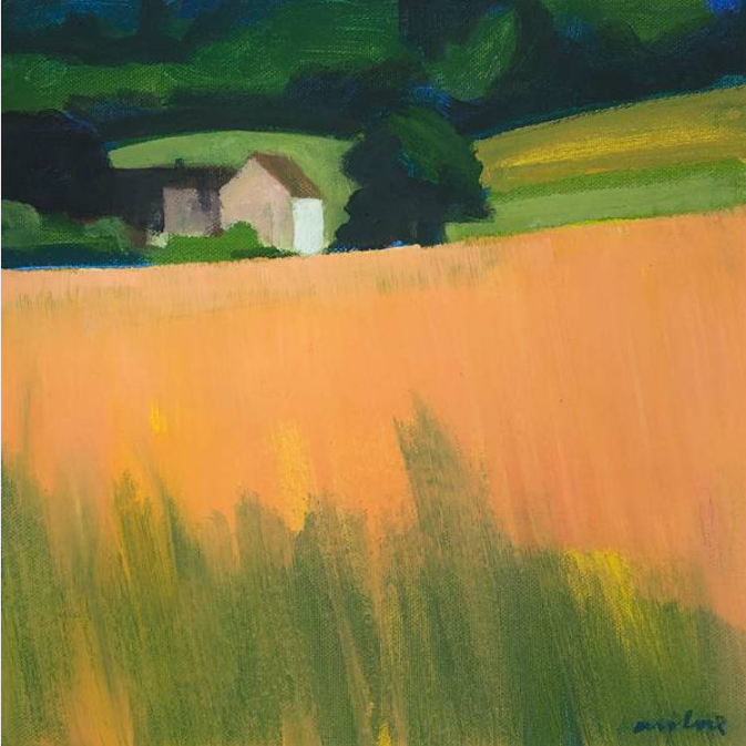 Paintings by artist at exhibition at The Old Workshop cafe, Sullington Manor Farm, West Sussex, RH20 4AE. All art for sale March/April 2024
