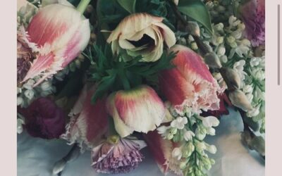 Fresh Bouquets in the courtyard